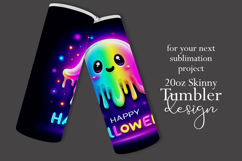 Halloween Tumbler Wrap, Halloween Colorful Ghost Tumbler, t1 Product Image 2