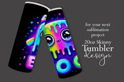 Halloween Tumbler Wrap, Colorful Boo Ghost Tumbler Wrap, t2 Product Image 2