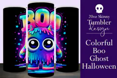 Halloween Tumbler Wrap, Colorful Boo Ghost Tumbler Wrap, t3 Product Image 1