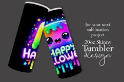 Halloween Tumbler Wrap, Colorful Ghost Tumbler Wrap, t5b Product Image 2