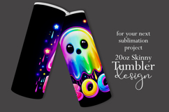Halloween Tumbler Wrap, Halloween Colorful Ghost Tumbler, t5 Product Image 2