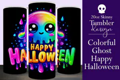 Halloween Tumbler Wrap, Colorful Ghost Tumbler Wrap, t6b Product Image 1