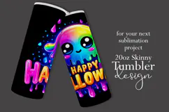 Halloween Tumbler Wrap, Colorful Ghost Tumbler Wrap, t6b Product Image 2