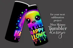 Halloween Tumbler Wrap, Colorful Ghost Tumbler Wrap, t7b Product Image 2