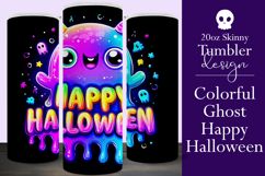 Halloween Tumbler Wrap, Colorful Ghost Tumbler Wrap, t8b Product Image 1