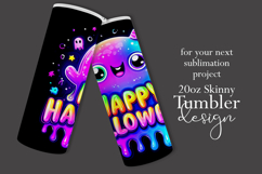 Halloween Tumbler Wrap, Colorful Ghost Tumbler Wrap, t8b Product Image 2