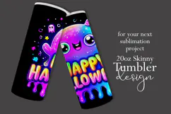 Halloween Tumbler Wrap, Colorful Ghost Tumbler Wrap, t8b Product Image 2