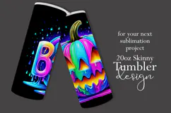 Halloween Tumbler Wrap, Colorful Pumpkin Tumbler Wrap, t10 Product Image 2