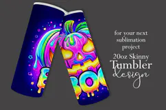 Halloween Tumbler Wrap, Colorful Pumpkin Tumbler Wrap, t12 Product Image 2