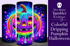 Halloween Tumbler Wrap, Colorful Pumpkin Tumbler Wrap, t14 Product Image 1