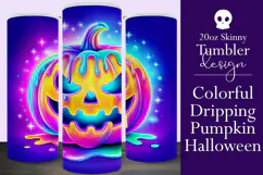 Halloween Tumbler Wrap, Colorful Pumpkin Tumbler Wrap, t17 Product Image 1