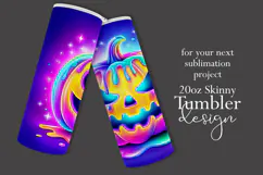 Halloween Tumbler Wrap, Colorful Pumpkin Tumbler Wrap, t17 Product Image 2