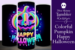 Halloween Tumbler Wrap, Colorful Pumpkin Tumbler Wrap, t3 Product Image 1