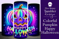 Halloween Tumbler Wrap, Colorful Pumpkin Tumbler Wrap, t4 Product Image 1