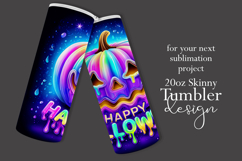 Halloween Tumbler Wrap, Colorful Pumpkin Tumbler Wrap, t4 Product Image 2