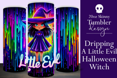 Halloween Tumbler Wrap, A Little Evil Witch Tumbler, t104 Product Image 1