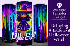 Halloween Tumbler Wrap, A Little Evil Witch Tumbler, t104 Product Image 1