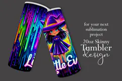 Halloween Tumbler Wrap, A Little Evil Witch Tumbler, t104 Product Image 2