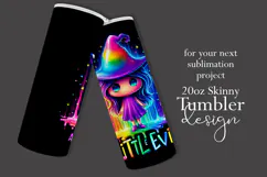 Halloween Tumbler Wrap, A Little Evil Witch Tumbler, t106 Product Image 2