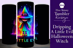 Halloween Tumbler Wrap, A Little Evil Witch Tumbler, t107 Product Image 1