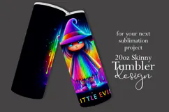 Halloween Tumbler Wrap, A Little Evil Witch Tumbler, t110 Product Image 2