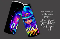 Halloween Tumbler Wrap, A Little Evil Witch Tumbler, t112 Product Image 2