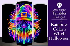 Halloween Tumbler Wrap, Colorful Witch Tumbler Wrap, t12 Product Image 1