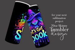 Halloween Tumbler Wrap, Let's Get Spooky Witch Tumbler, t120 Product Image 2