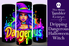 Halloween Tumbler Wrap, Dangerous Halloween Witch Wrap, t134 Product Image 1