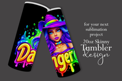 Halloween Tumbler Wrap, Dangerous Halloween Witch Wrap, t134 Product Image 2