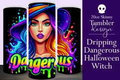Halloween Tumbler Wrap, Dangerous Halloween Witch Wrap, t137 Product Image 1