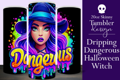 Halloween Tumbler Wrap, Dangerous Halloween Witch Wrap, t138 Product Image 1