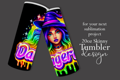 Halloween Tumbler Wrap, Dangerous Halloween Witch Wrap, t146 Product Image 2