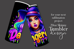 Halloween Tumbler Wrap, Dangerous Halloween Witch Wrap, t154 Product Image 2