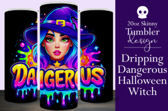 Halloween Tumbler Wrap, Dangerous Halloween Witch Wrap, t158 Product Image 1