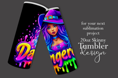 Halloween Tumbler Wrap, Dangerous Halloween Witch Wrap, t161 Product Image 2