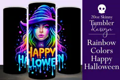 Halloween Tumbler Wrap, Colorful Witch Tumbler Wrap, t17 Product Image 1