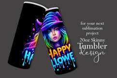 Halloween Tumbler Wrap, Colorful Witch Tumbler Wrap, t17 Product Image 2
