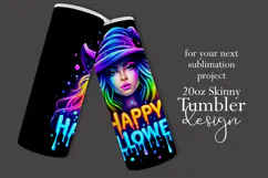 Halloween Tumbler Wrap, Colorful Witch Tumbler Wrap, t17 Product Image 2