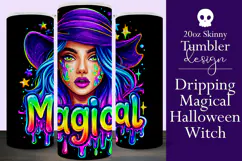 Halloween Tumbler Wrap, Magical Halloween Witch Wrap, t175 Product Image 1