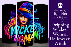 Halloween Tumbler Wrap, Wicked Woman Witch Tumbler, t181 Product Image 1