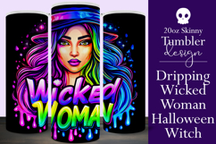 Halloween Tumbler Wrap, Wicked Woman Witch Tumbler, t185 Product Image 1