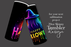 Halloween Tumbler Wrap, Colorful Witch Tumbler Wrap, t19 Product Image 2