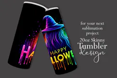 Halloween Tumbler Wrap, Colorful Witch Tumbler Wrap, t19 Product Image 2