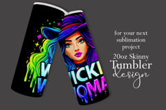Halloween Tumbler Wrap, Wicked Woman Witch Tumbler, t190 Product Image 2