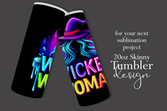 Halloween Tumbler Wrap, Wicked Woman Witch Tumbler, t195 Product Image 2