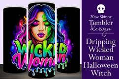 Halloween Tumbler Wrap, Wicked Woman Witch Tumbler, t197 Product Image 1