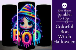 Halloween Tumbler Wrap, Colorful Witch Boo Tumbler Wrap, t2 Product Image 1