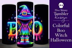 Halloween Tumbler Wrap, Colorful Witch Boo Tumbler Wrap, t3 Product Image 1