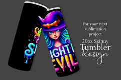 Halloween Tumbler Wrap, Slightly Evil Witch Tumbler, t1 Product Image 2